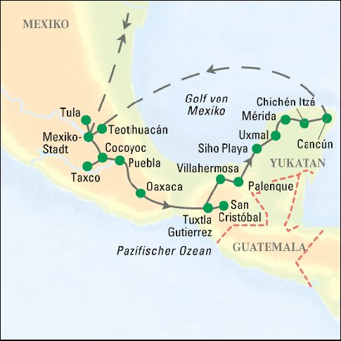 Reiseverlauf Mexiko