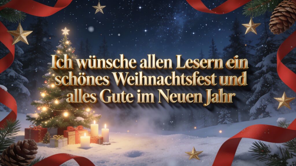 Frohe Weihnachten und alles Gute im Neuen Jahr
